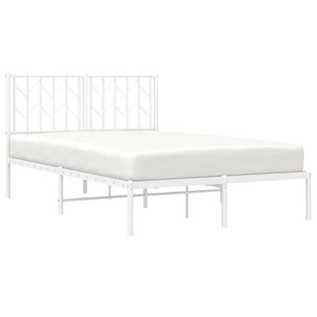 Vidaxl bedframe met hoofdbord metaal wit 120x200 cm