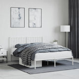 Vidaxl bedframe met hoofdbord metaal wit 140x190 cm