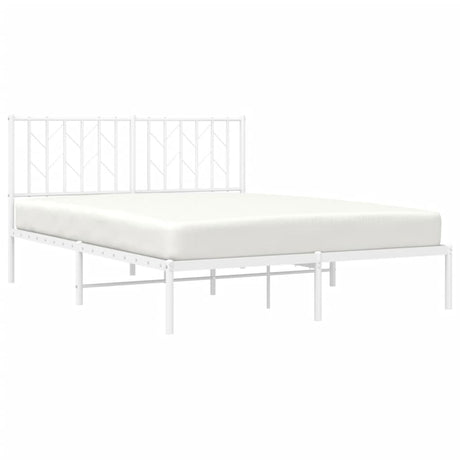 Vidaxl bedframe met hoofdbord metaal wit 140x200 cm