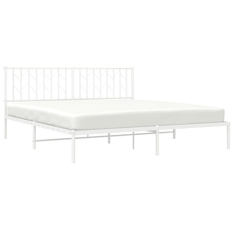 Vidaxl bedframe met hoofdbord metaal wit 183x213 cm