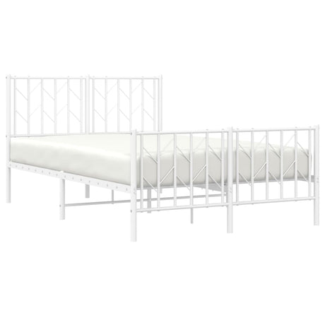 Vidaxl bedframe met hoofd- en voeteneinde metaal wit 120x200 cm