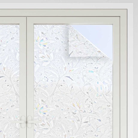 VidaXL Fensterfolien 2 Stk. mattes Blumenmuster PVC