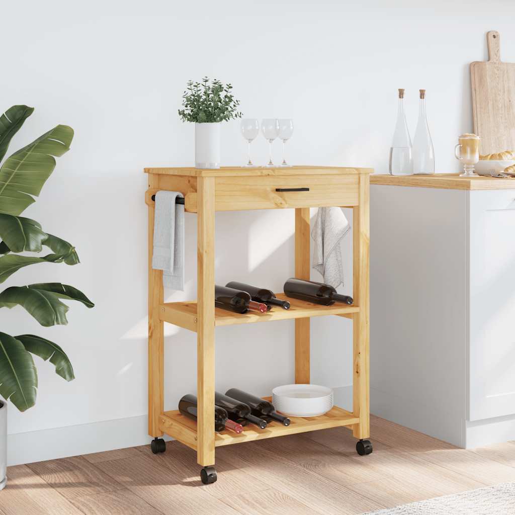 Vidaxl keukentrolley monza 60x40x88,5 cm massief grenenhout