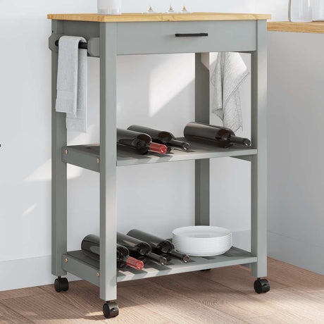 Vidaxl keukentrolley monza 60x40x88,5 cm massief grenenhout