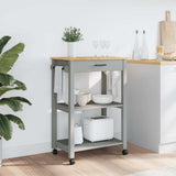 Vidaxl keukentrolley monza 60x40x88,5 cm massief grenenhout grijs
