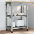 Vidaxl keukentrolley monza 60x40x88,5 cm massief grenenhout grijs