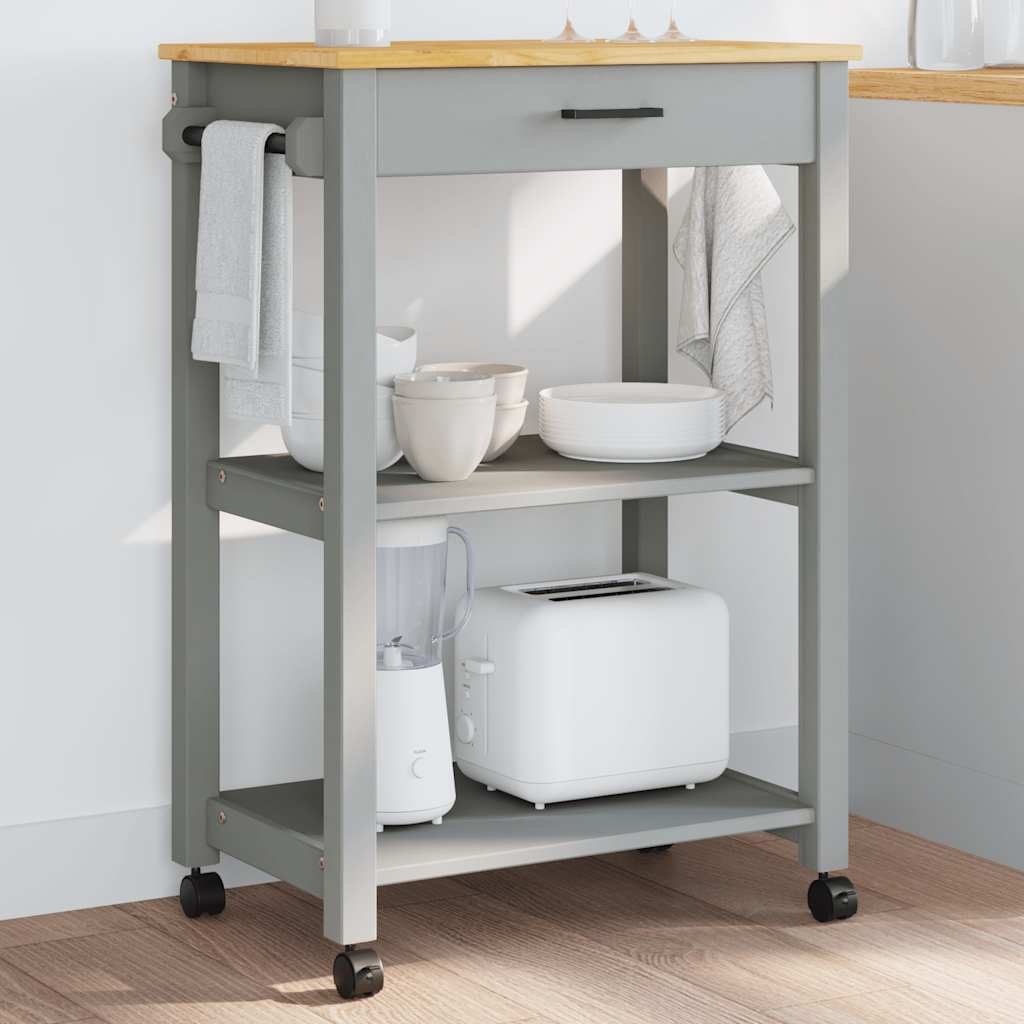 Vidaxl keukentrolley monza 60x40x88,5 cm massief grenenhout grijs