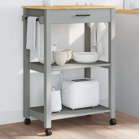 Vidaxl keukentrolley monza 60x40x88,5 cm massief grenenhout grijs
