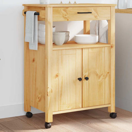 Vidaxl keukentrolley monza 60x40x88,5 cm massief grenenhout