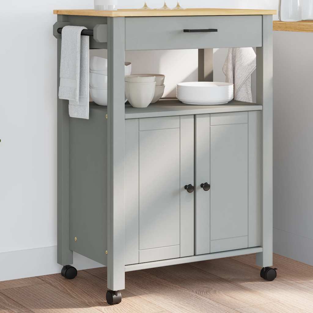 Vidaxl keukentrolley monza 60x40x88,5 cm massief grenenhout