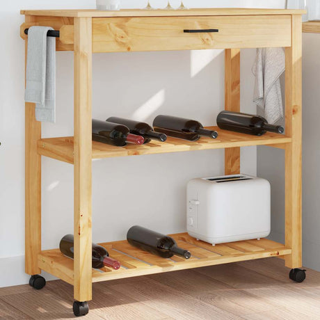 Vidaxl keukentrolley monza 84x40x88,5 cm massief grenenhout