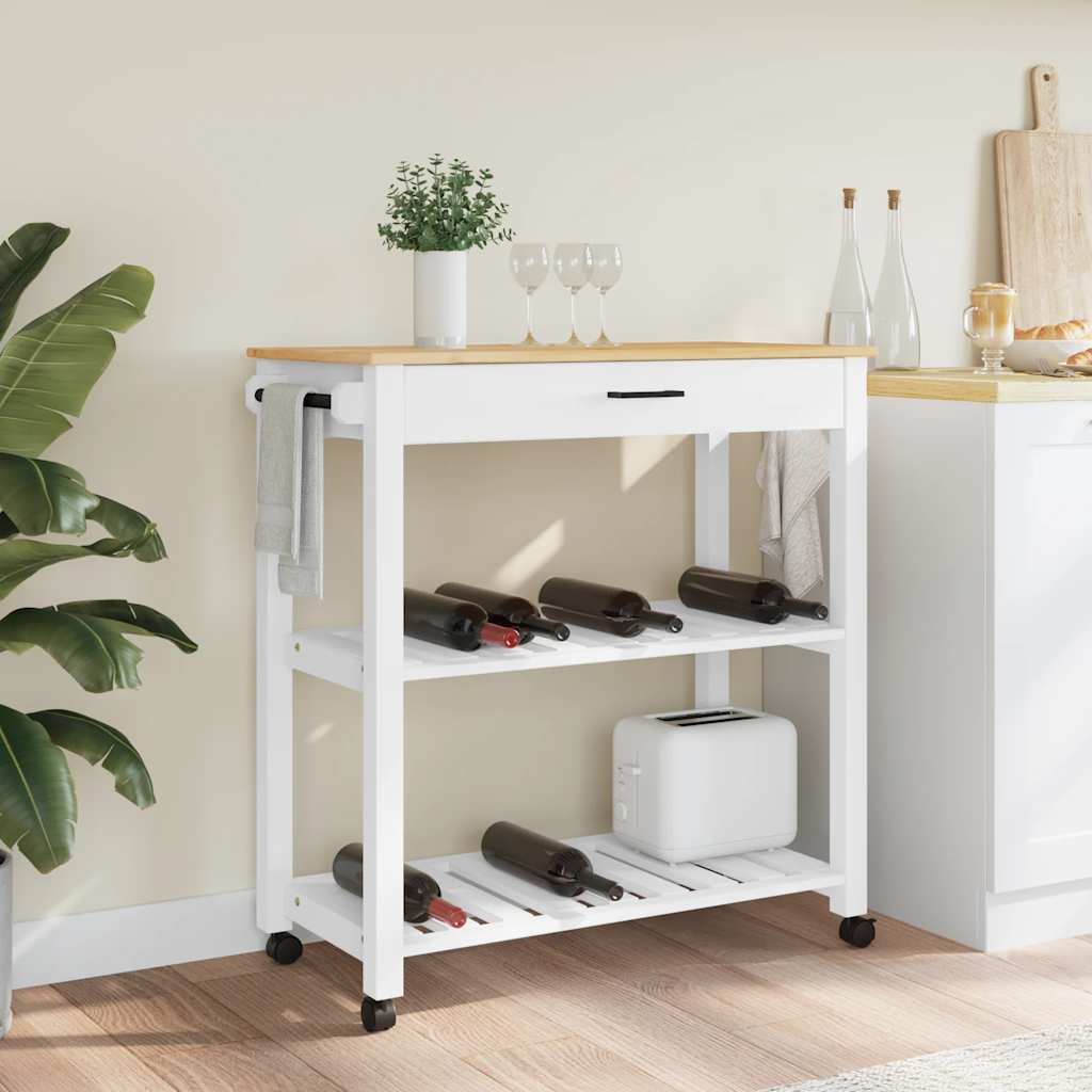 Vidaxl keukentrolley monza 84x40x88,5 cm massief grenenhout