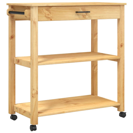 Vidaxl keukentrolley monza 84x40x88,5 cm massief grenenhout honingwas
