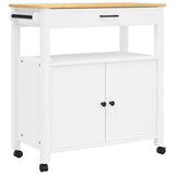 Vidaxl keukentrolley monza 84x40x88,5 cm massief grenenhout wit