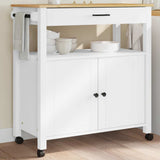 Vidaxl keukentrolley monza 84x40x88,5 cm massief grenenhout wit