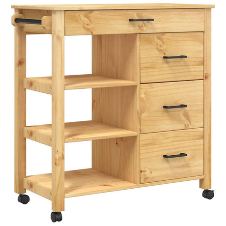 Vidaxl keukentrolley monza 84x40x88,5 cm massief grenenhout honingwas