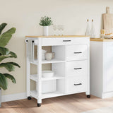 Vidaxl keukentrolley monza 84x40x88,5 cm massief grenenhout wit