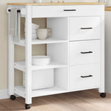 Vidaxl keukentrolley monza 84x40x88,5 cm massief grenenhout wit