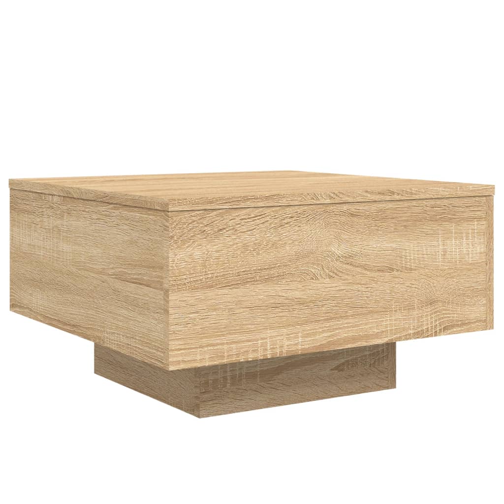 Vidaxl salontafel met led-verlichting 55x55x31 cm sonoma eikenkleurig
