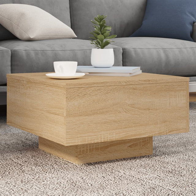 Vidaxl salontafel met led-verlichting 55x55x31 cm sonoma eikenkleurig