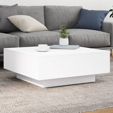 Vidaxl salontafel met led-verlichting 80x80x31 cm wit