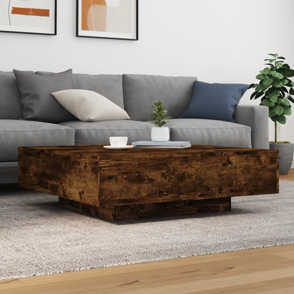 Vidaxl salontafel 100x100x31 cm bewerkt hout gerookt eikenkleurig