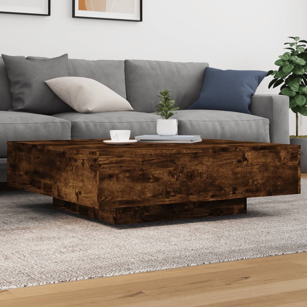 Vidaxl salontafel 100x100x31 cm bewerkt hout gerookt eikenkleurig