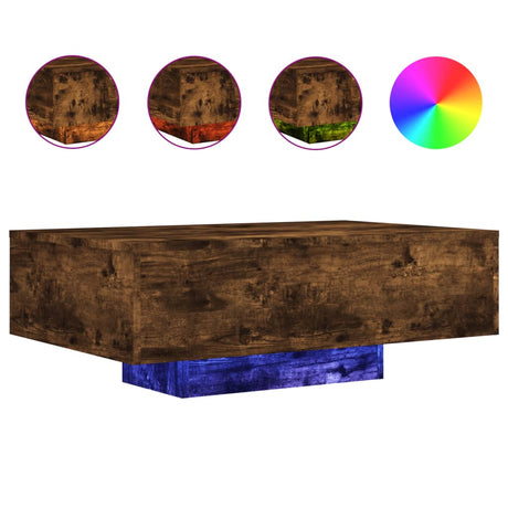 Vidaxl salontafel met led-verlichting 85x55x31 cm gerookt eikenkleurig