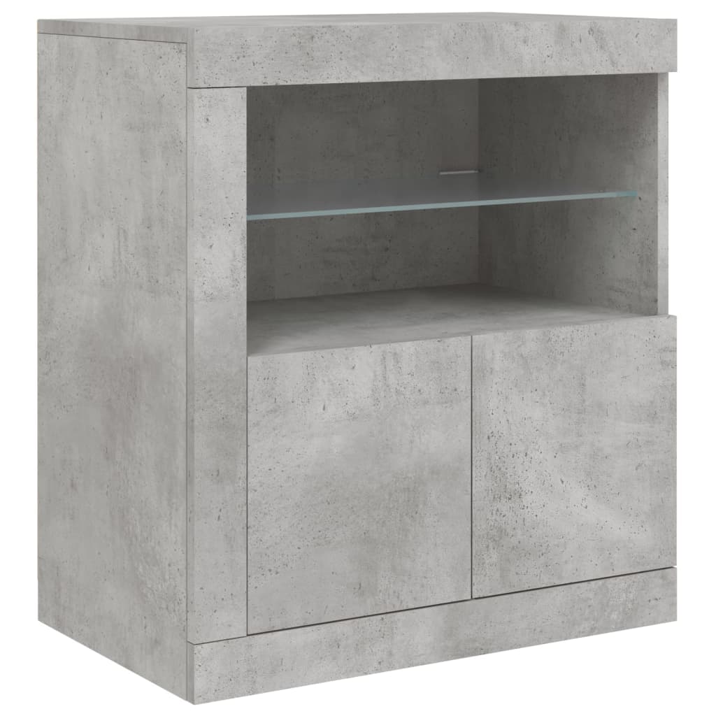 Vidaxl dressoir met led-verlichting 60,5x37x67 cm betongrijs