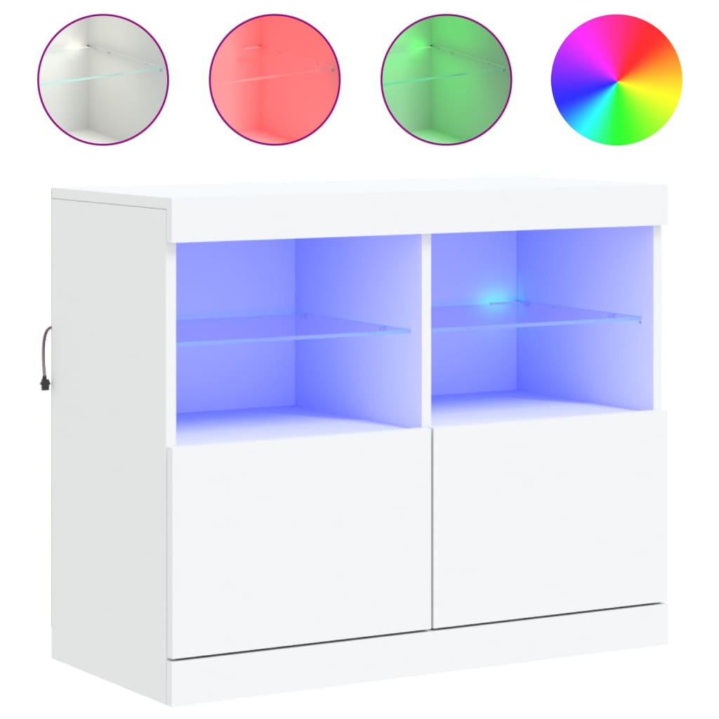 Vidaxl dressoir met led-verlichting 81x37x67 cm wit