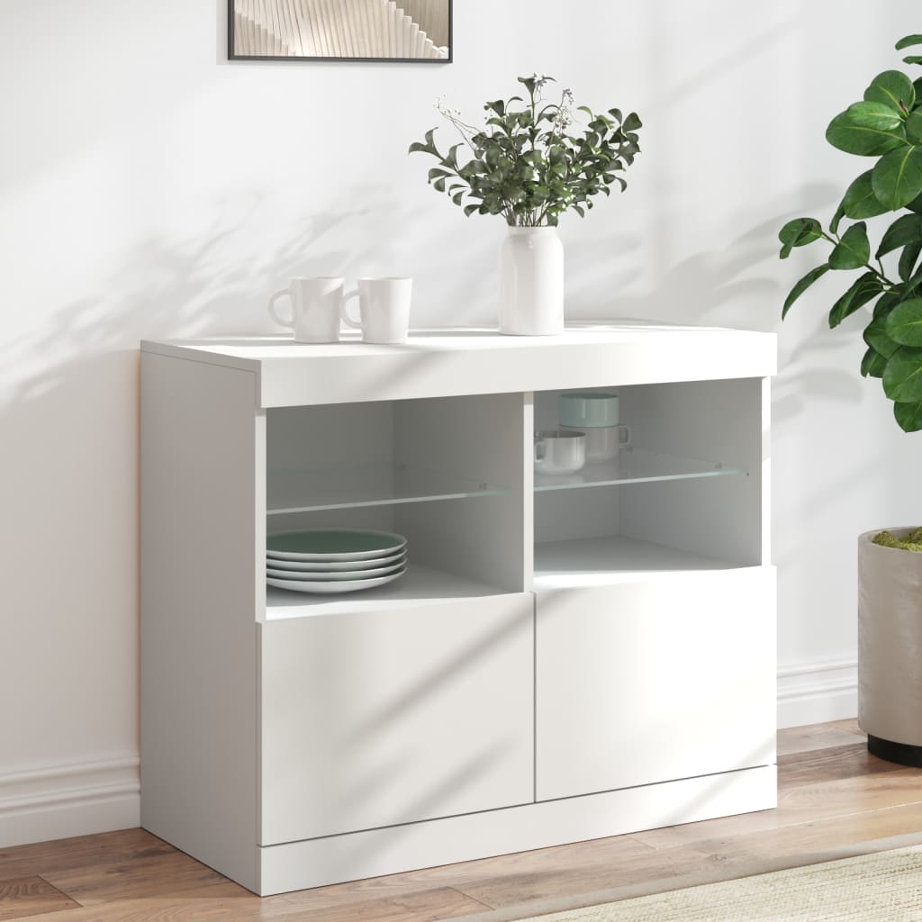 Vidaxl dressoir met led-verlichting 81x37x67 cm wit