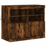 Vidaxl dressoir met led-verlichting 81x37x67 cm gerookt eikenkleurig