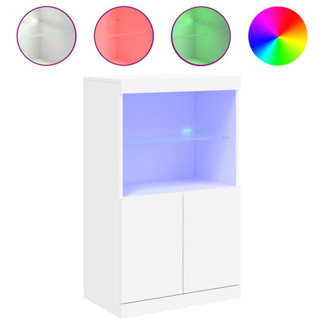 Vidaxl dressoir met led-verlichting 60,5x37x100 cm wit
