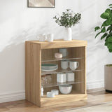 Vidaxl dressoir met led-verlichting 60,5x37x67 cm sonoma eikenkleurig