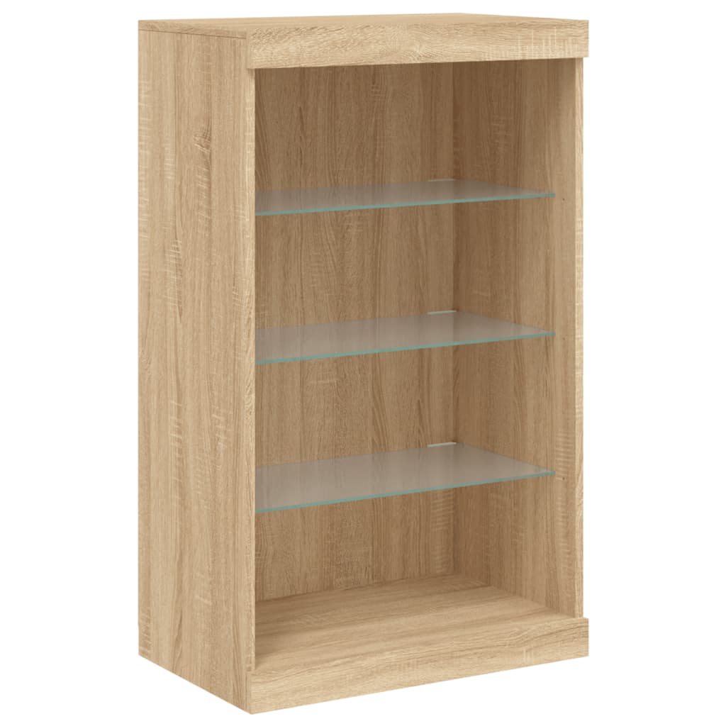 Vidaxl dressoir met led-verlichting 60,5x37x100 cm sonoma eikenkleurig