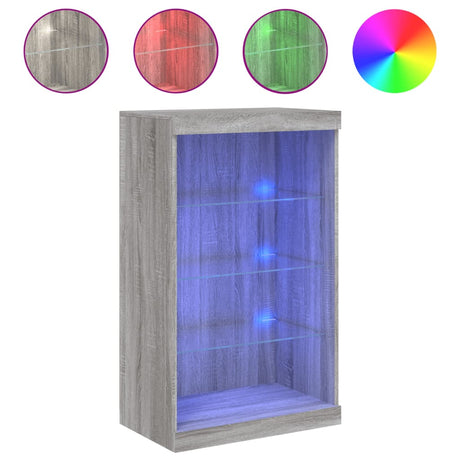 Vidaxl dressoir met led-verlichting 60,5x37x100 cm grijs sonoma eiken