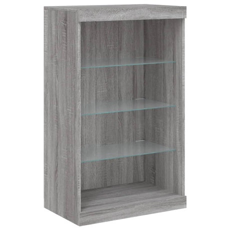Vidaxl dressoir met led-verlichting 60,5x37x100 cm grijs sonoma eiken