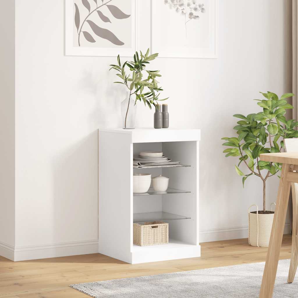 Vidaxl dressoir met led-verlichting 41x37x67 cm wit