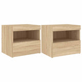 Vidaxl nachtkastjes met led 2 st 50x40x45 cm sonoma eikenkleurig