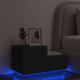 Vidaxl nachtkastje met led-verlichting 70x36x40,5 cm zwart