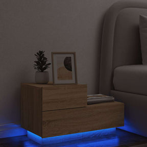 Vidaxl nachtkastje met led-verlichting 70x36x40,5 cm sonoma eikenkleur