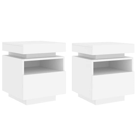 Vidaxl nachtkastjes met led-verlichting 2 st 40x39x48,5 cm wit