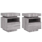 Vidaxl nachtkastjes met led 2 st 40x39x48,5 cm grijs sonoma
