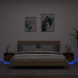 Vidaxl nachtkastjes met led-verlichting 2 st 40x39x37 cm gerookt eiken