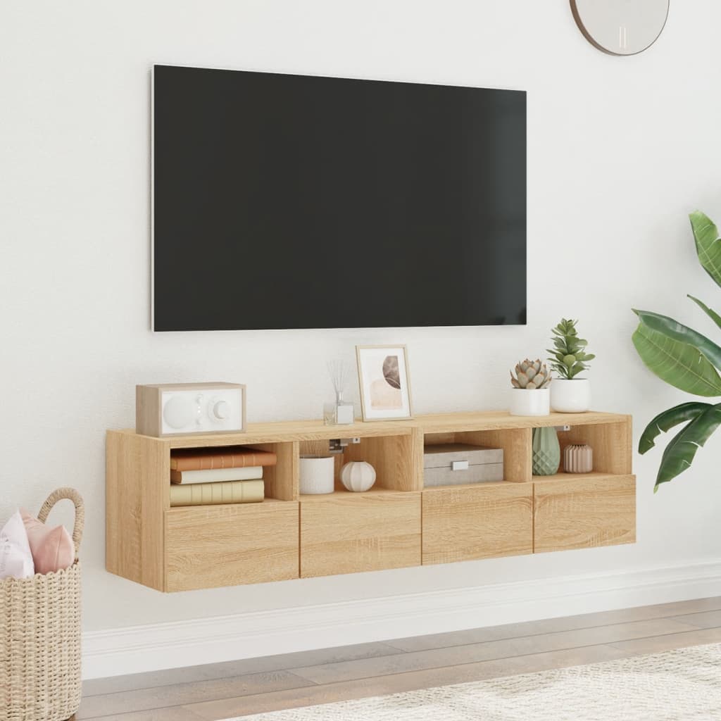 Vidaxl tv-meubels 2 st 60x30x30 cm bewerkt hout sonoma eikenkleurig