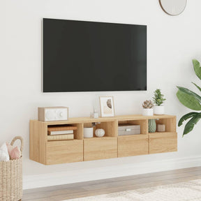 Vidaxl tv-meubels 2 st 60x30x30 cm bewerkt hout sonoma eikenkleurig