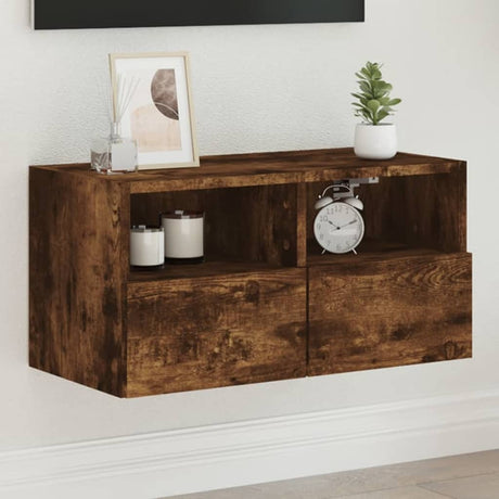 Vidaxl tv-wandmeubel 60x30x30 cm bewerkt hout gerookt eikenkleurig