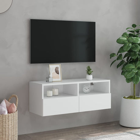 Vidaxl tv-wandmeubel 80x30x30 cm bewerkt hout wit