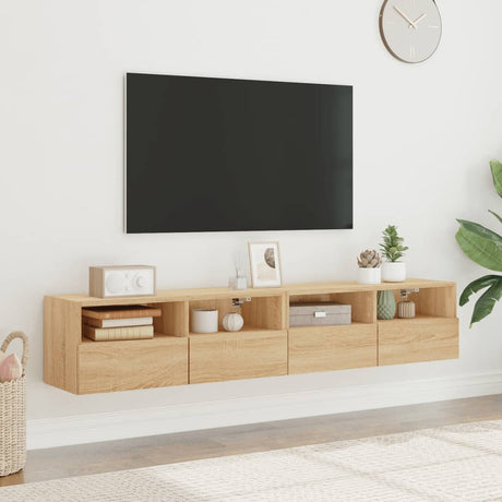 Vidaxl tv-wandmeubels 2 st 80x30x30 cm bewerkt hout sonoma eikenkleur
