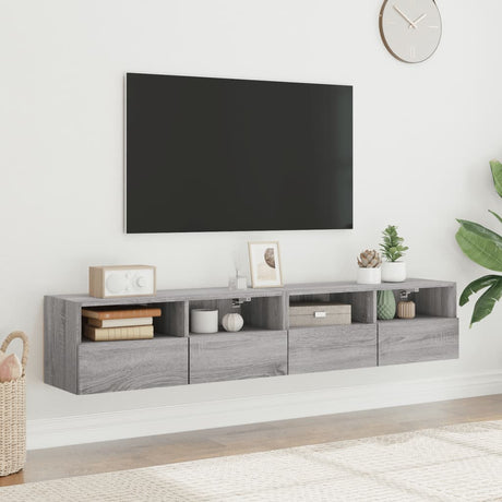 Vidaxl tv-wandmeubels 2 st 80x30x30 cm bewerkt hout grijs sonoma eiken